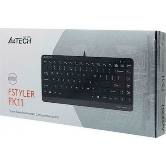 A4TECH FSTYLER FK11 MINI ΕΝΣΥΡΜΑΤΟ USB ΠΛΗΚΤΡΟΛΟΓΙΟ